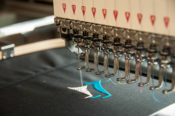 Close-up of embroidery stitching detail